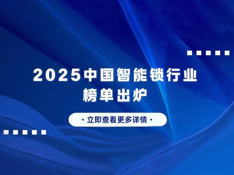 2025中国智能锁行业榜单出炉！领军品牌、爆款产品全汇总，选品不踩坑